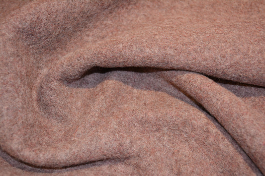 Merino Boiled Wool Fabric- Marl Fawn