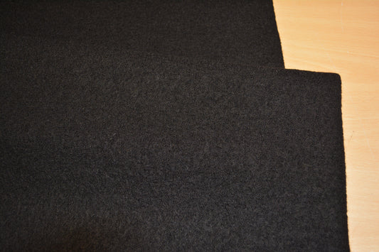 Merino Boiled Wool Fabric- Black