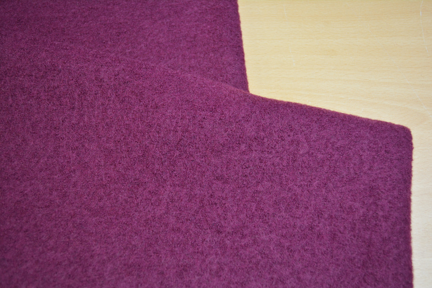 Merino Boiled Wool Fabric- Magenta
