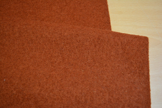 Merino Boiled Wool Fabric- Rust
