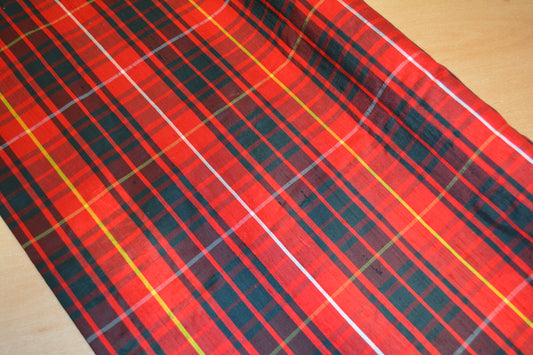 100% Silk Tartan Fabric