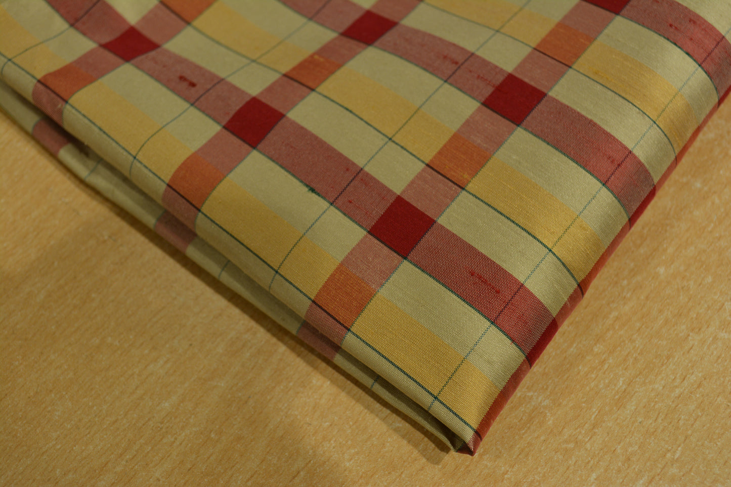 100% Silk Tartan Fabric
