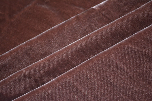 Silk Velvet Fabric - Light Brown