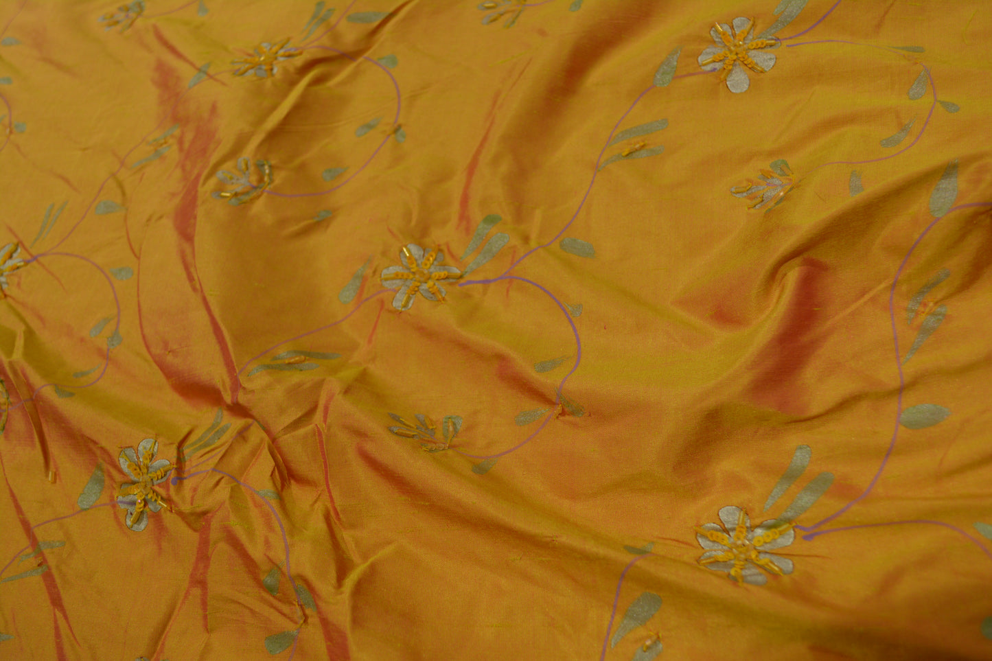 Hand Painted Silk With Beads