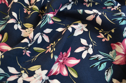 Viscose Fabric - Sweet Summer Navy
