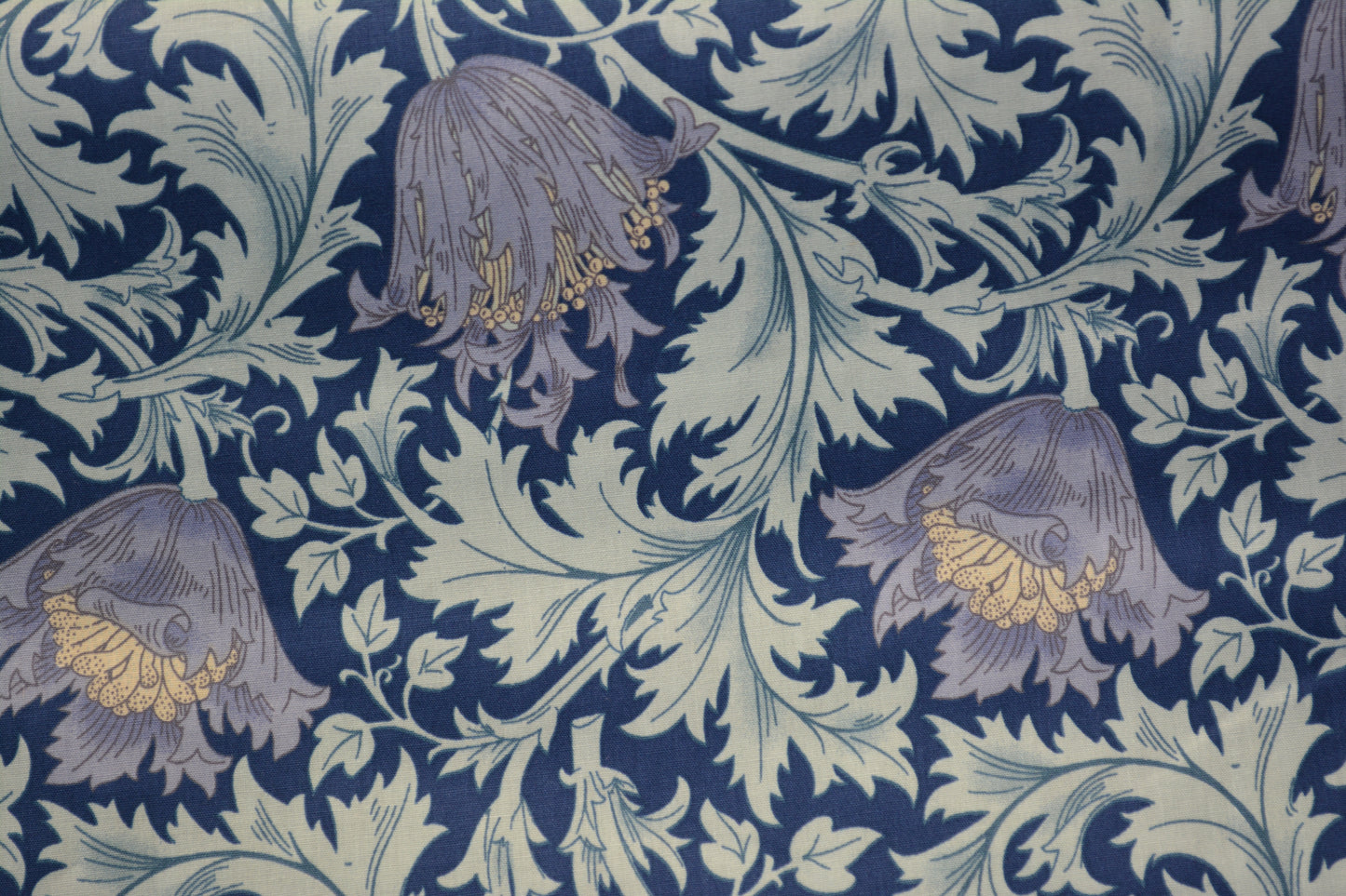 William Morris 100% Cotton Fabric - Navy