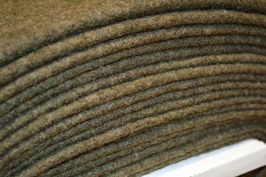 Merino Boiled Wool Fabric- Marl Moss Green