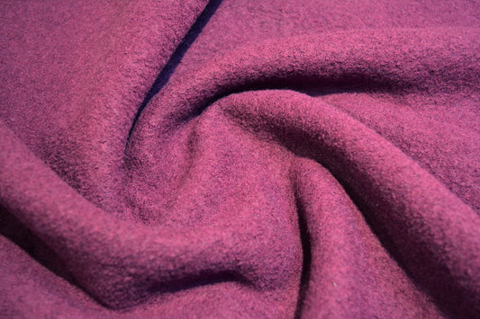 Merino Boiled Wool Fabric- Magenta