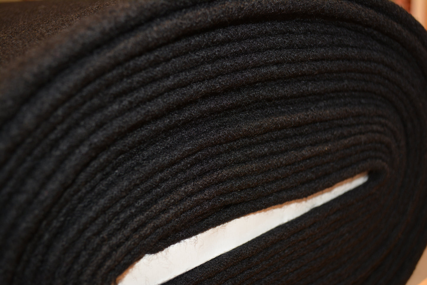 Merino Boiled Wool Fabric- Black