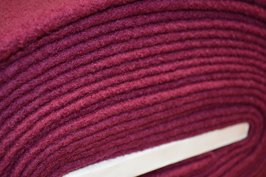 Merino Boiled Wool Fabric- Magenta