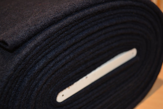 Merino Boiled Wool Fabric- Navy